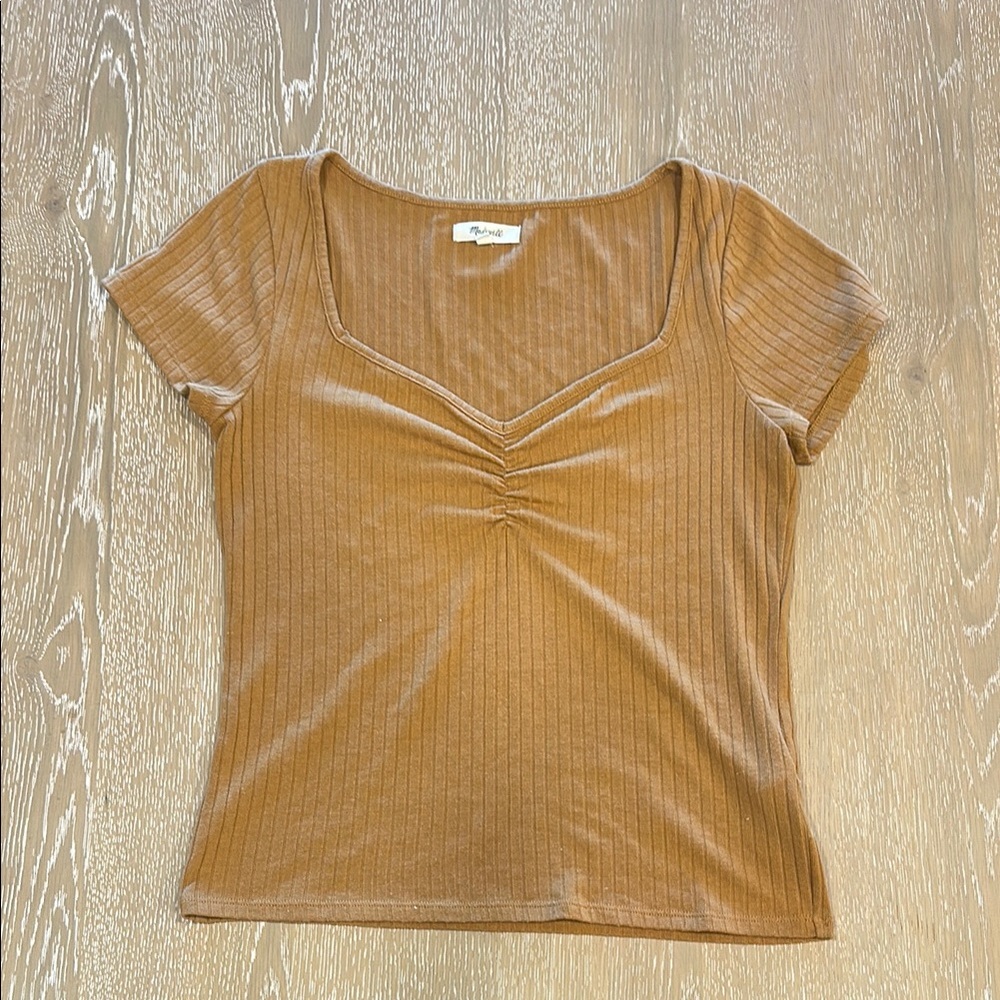 Madewell rouched v-neck tee